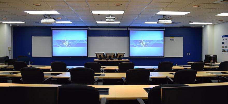 View of the SURP Computer Classroom from the back row.